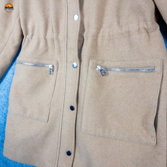 Maurices Overcoat Tan Long Sleeve Full-Zip Pockets Women's Size Medium - Picture 11 of 15
